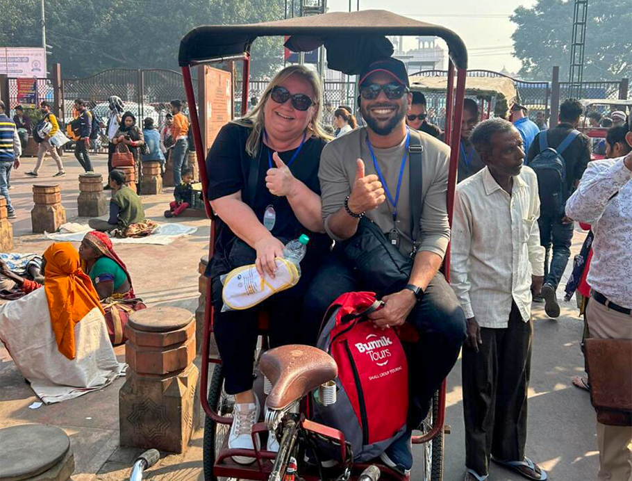 Rickshaw Ride, Old Delhi, India by Karin Jones